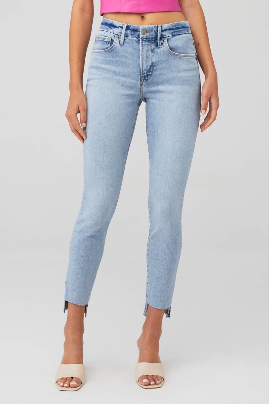 Good American Good Legs Size 0/25 *GL014T Indigo390 Raw Hem